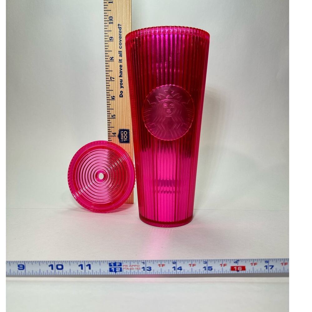Starbucks Insulated Traveler Tumbler Hot Pink Screw On Lid 24 oz, No Straw